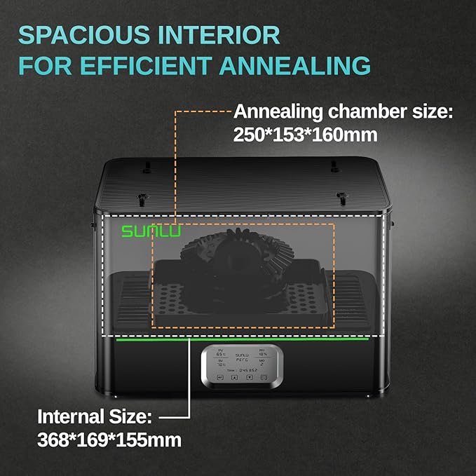 E2 Filament Dryer Box, 110℃ Max Temperature, 500W PTC Heater, 3-in-1 Dry + Anneal + Dehumidify for Engineering Filaments, Dual-Layer Sealed Chamber, Supports PLA, ABS, PC, PA-CF, GF, FR-ABS - Image 7