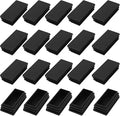 METALLIXITY Rectangle End Caps (60 x 30mm) 24Pcs, Plastic Rectangle Tube Inserts Threaded End Blanking Caps Protector - for Furniture Table Chair Legs, Black by METALLIXITY
