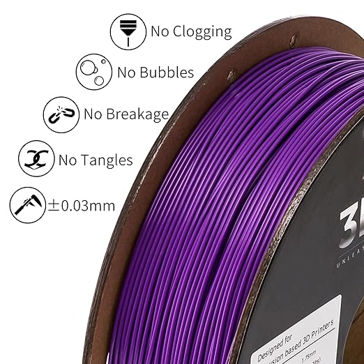 INLAND Micro Center PLA+ 3D Printing Filament 1.75mm - PLA Pro Dimensional Accuracy +/- 0.03 mm - 1kg Cardboard Spool (2.2 lbs) (1 Pack Purple, 1.75mm) - Image 3