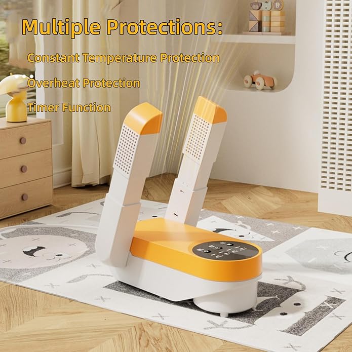 Aottop 160W Shoe Dryer for Boots & Shoes, 4 Drying Modes, 100-400 Minutes Timer, 55℃/131°F Constant Heat, Fast Drying & Deodorizing for Shoes, Socks, Boots - Ideal for Home, Office, Travel - Image 7