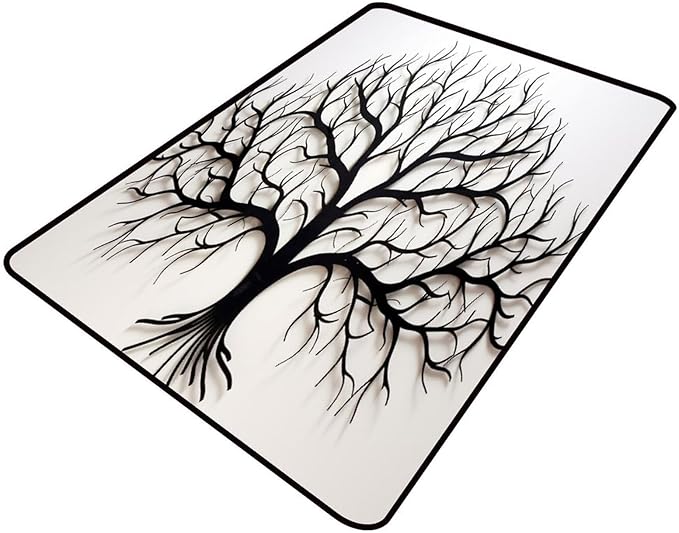 Floor Covering A Leafless Tree Floral Printing Lightweight Area Rugs Fade Resistant, Flame Resistant, Quick Dry, Stain Resistant, Waterproof Floor Carpet for Living Room Bedroom, 18 x 30 Inch by Snarena