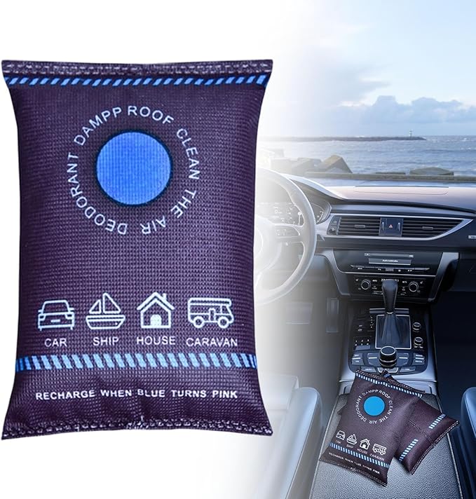 Reusable Dehumidifier Bags, Car Moisture Absorber for Windows Interior, Portable Condensation Prevention for Wardrobe, Closet, Basement, RV, Camper Storage (4, Purple) - Image 9