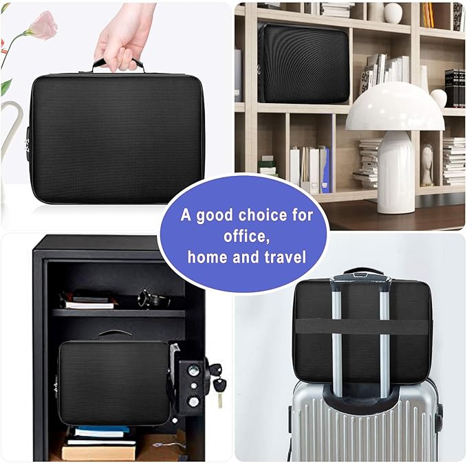 Fireproof Document Bag with Lock - Important Document Organizer, Box Storage Case with Water-Resistant, Moving Boxes for Home Office Travel, Portable Filing Organizer for Important File - Image 7