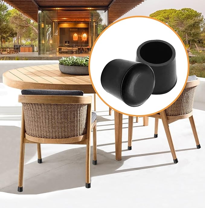 Piutouyar Round PVC Rubber Furniture Covers, 25mm / 1 Inches Table Chair Leg Tip Protectors, Non-Slip End Cap for Protect Surfaces, Black (20Pcs) - Image 7