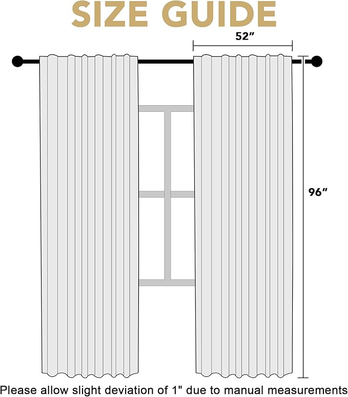 H.VERSAILTEX Light Reducing Curtains Thermal Insulated Window Treatment Panels Room Darkening Privacy Assured Drapes for Living Room Back Tab/Rod Pocket Bedroom Drapes 2 Panels, Ivory - 52 x 96 Inch - Image 7