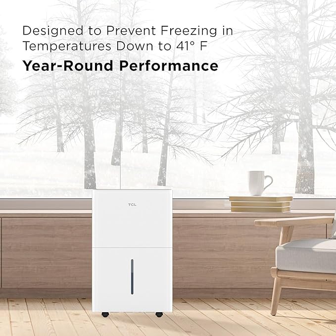 TCL 3000 Sq. Ft. Smart Dehumidifier, Energy Star Most Efficient, Ultra-Compact, 32 Pints Per Day, for Whole House, Basement, Bathroom & Bedroom, Works with Alexa/Google Assistant - Image 8