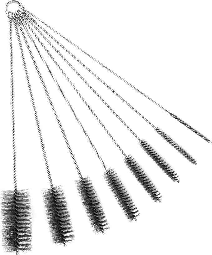 16 Inch Extra Long Pipe Cleaning Brush Set Stainless Steel Bristles, Stainless Steel Pipe Brush Steel Bottle Brush 8 Piece Variety Pack for Auto Parts, Bottles,Tubes, Etc. by Ctsyuqoo