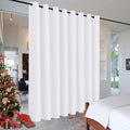 RYB HOME Room Divider Curtain - Half-Light Block Room Darkening Shades Grommet Curtains for Large Window Cloakroom School Dorm Sliding Door, W 15 ft x L 8 ft, Pure White by RYBHOME