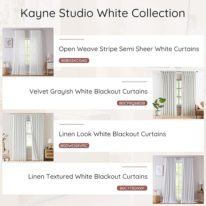 Kayne Studio White Pinch Pleated Full Blackout Curtains, Thermal Insulated Soundproof Back Tab Room Darkening Drapes, 90 Inch Window Curtain Panels withHooks for Living Room/Bedroom(2 Panels, 40"x90") - Image 7