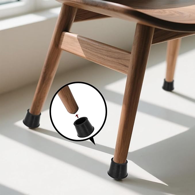 10 PCS Black Round Rubber Chair Leg Caps Tips, Vinyl Rubber End Kits, Soft Touch Table Feet Cover, Anti Slip Floor Protector, 4/5 inch (20mm) - Image 5