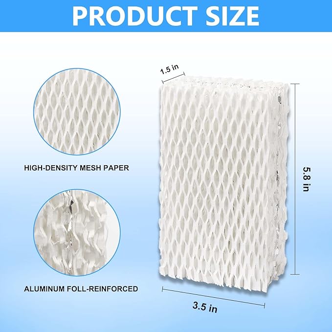 8 Pack Wf813 Eqwf813 Humidifier Filters Compatible with Equate Eqwf813 Eq-2119-Ul Relion RCM-832 RCM-832N ProCare PCCM-832N Cool Mist Humidifier Replacement Filter, White - Image 2
