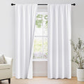 NICETOWN Bedroom 100% Blackout Curtains, 2 Panels, 34 by 84, Snow White, Window Treatment Rod Pocket Curtains/Drapes for Bedroom by NICETOWN