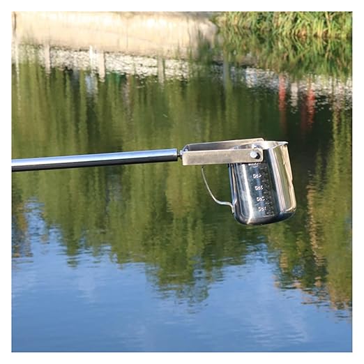 Retractable Water Sampler Set - Stainless Steel Rods & Pendulum Sampler Ladle 500 1000 ML, Industrial Water Quality Test Sampling Collector, for Environmental Monitoring(Metal 1000ml,L 1.17m-4m/3.8ft- by ZJKXJH