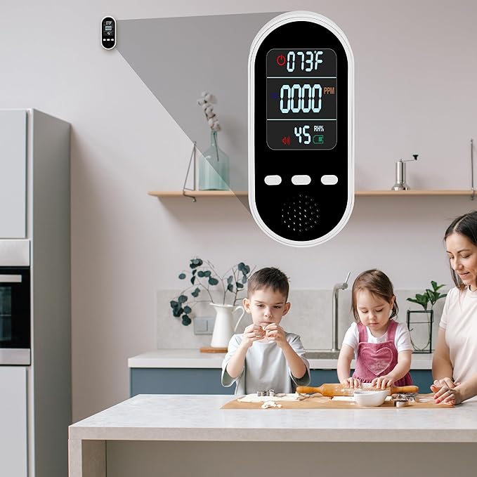 Portable Carbon Monoxide Detector Mini air Quality Monitor with Lanyard Alarm, CO Gas/Humidity Sensor/Indoor/Outdoor Thermometer, Battery Powered LED Screen - Image 5
