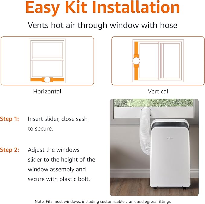 Amazon Basics 4-In-1 Portable Air Conditioner with Remote, Timer, Sleep Mode, Auto Swing, Cool/Heat/Dry/Fan-Only Functions, 13500 BTU (ASHRAE), Cools Up to 550 Sqf, Energy Saving, White - Image 4