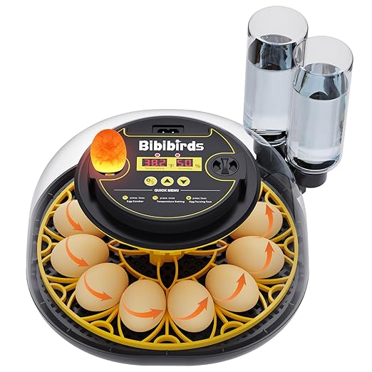 Incubators for Hatching Eggs with Automatic Egg Turning,Humidity Display Temperature Control,Auto Water Fill,Egg Candler,12 Egg Hatcher Incubate Chick Quail Duck Turkey Goose Parrot Bird by BIBIBIRDS