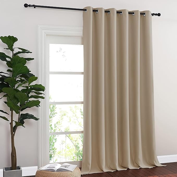 NICETOWN Taupe Blackout Curtains for Bedroom 95 Inch Length - Thermal Insulated Room Darkening Privacy Grommet Window Drapes for Boys Room, Set of 1 Panel, 80 x 95 Inch by NICETOWN