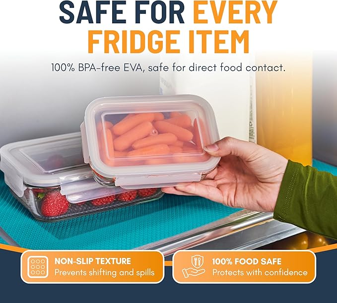 Refrigerator Liners for Shelves (8 Pack) by Linda’s Essentials - Non-Adhesive Shelf or Drawer Liner, BPA-Free Fridge Mats for Kitchen & Cabinets, Easy to Clean, Ideal Household Essentials(Multi Color) - Image 4