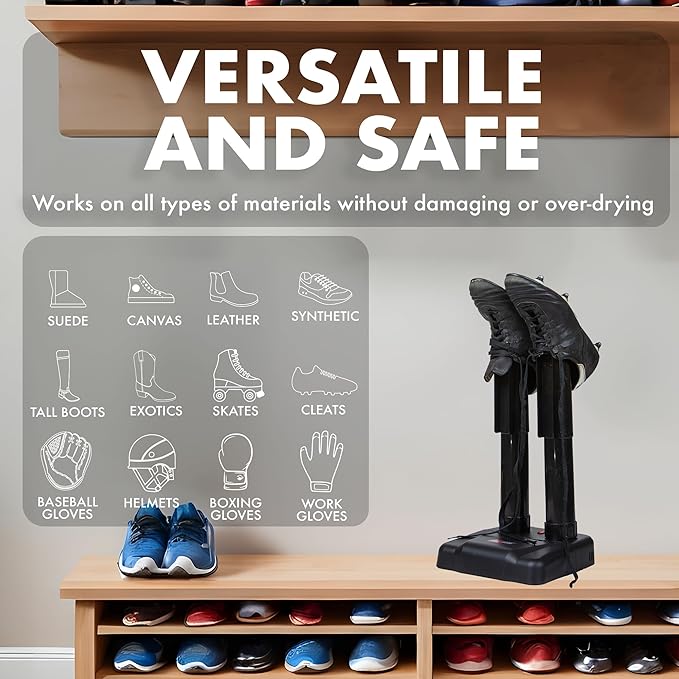 JobSite Boot Dryer with Rubber Drip Tray - Silent Shoe Dryer & Warmer For Work Boots, Gloves & Shoes - Fanless Convection Dry - Helps Reduce Odor - Image 5