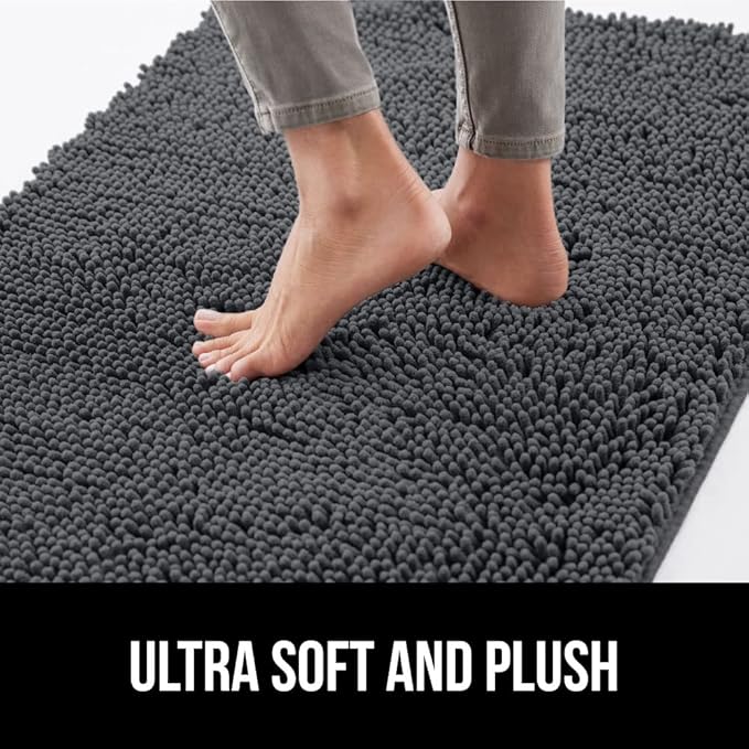 GORILLA GRIP SOAKSTOPPER Dog Door Mat, 36x24 Machine Washable Rug Absorbent Doormat Captures Moisture Mud Dirt, Quick Dry Soft Chenille Entryway Rugs Indoor Entrance Mats for Dog Paws, Charcoal - Image 7