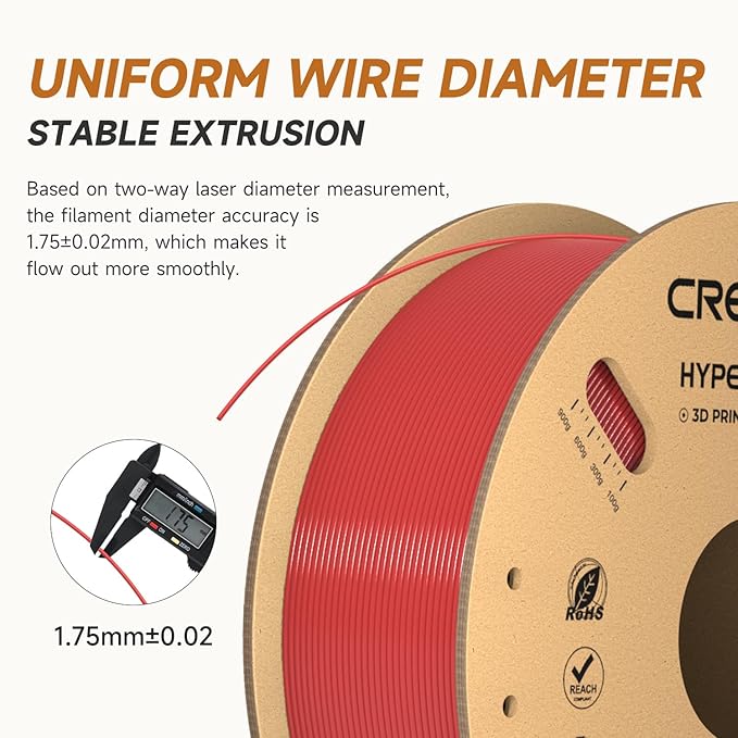 Official Creality Hyper PLA Filament 1.75mm Blue & Red 2KG, 30-600mm/s High Speed PLA Rapid 3D Printer Filament, 2 Pack 1kg Spool(2.2lbs), Dimensional Accuracy +/-0.02mm, Fit Most FDM 3D Printers - Image 2
