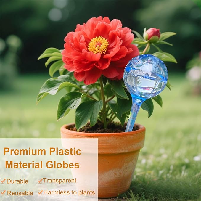 MOONSOUND 12pcs Plant Watering Globes - Automatic Plant Watering Bulbs for Indoor & Outdoor Potted Plants, Durable Plastic Garden Watering Devices - Image 4