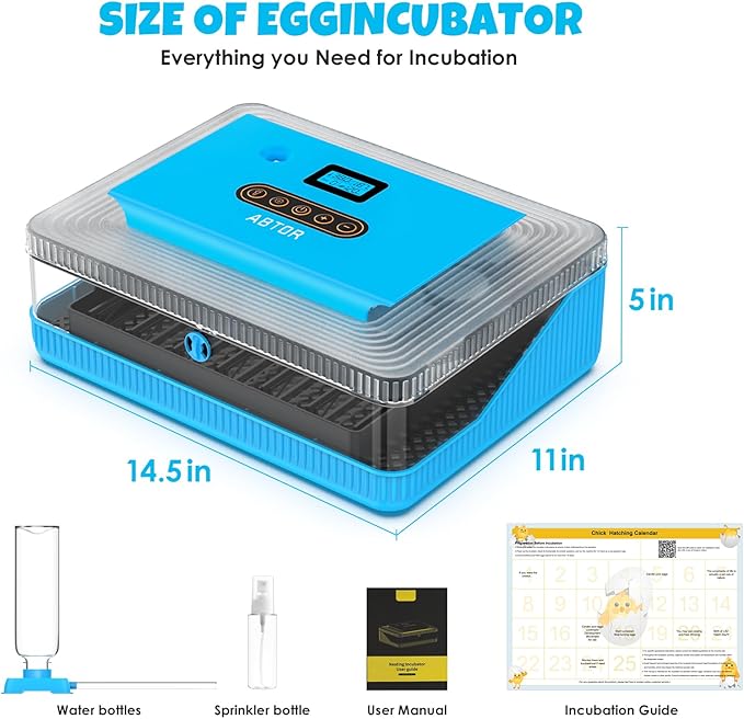 25 Egg Incubator Digital Poultry Hatcher Machine with Automatic Egg Turning, incubators for Hatching Eggs, Temperature & Humidity Control, LED Screen, General Purpose Incubator, Support 95-125 Volts - Image 3