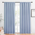 NICETOWN Window Curtains Blackout Drapes, Vintage Blue, 1 Pair, 52 by 84-Inch, Thermal Insulated Solid Rod Pocket Blackout Curtains/Draperies for Living Room by NICETOWN