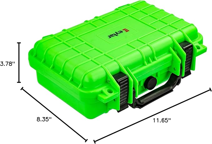 Eylar Protective Gear and Camera Hard Case Waterproof Dry Box with Foam 11.6 Inch 8.3 Inch 3.8 Inch (Neon Green) - Image 6