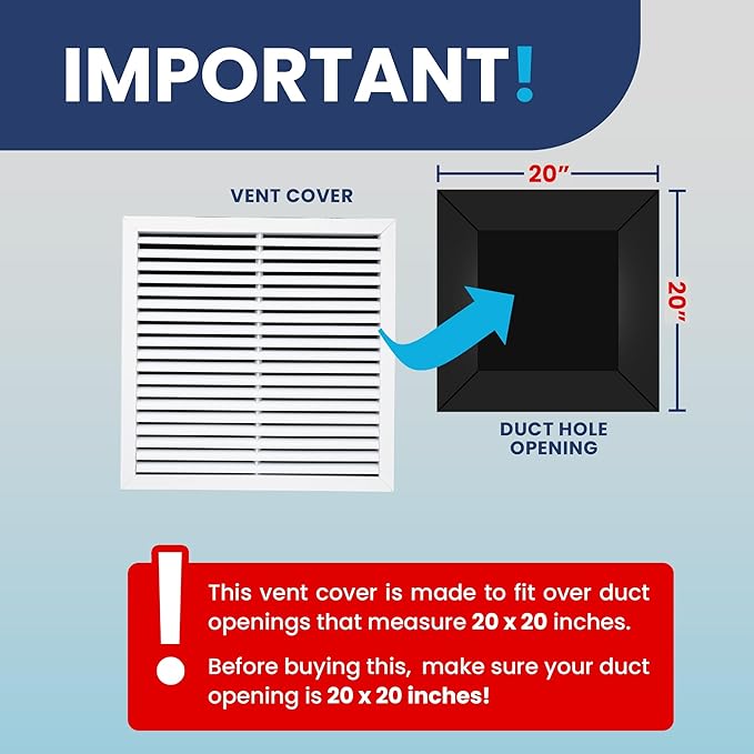 20x20 Inch (Duct Opening) Air Return Vent Cover Decorative – Premium Aluminum AC Vent Cover for Ceiling & Wall, Rustproof Grille, Ideal for Home HVAC Grille, Durable & Easy to Install by ACLAMINAIRE - Image 4