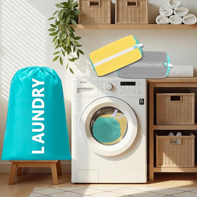 Shoe Washing Machine Bags 2Pcs, Shoe Washing Bags with2-Size Travel Laundry Bags - Washer & Dryer Safe Protector for Sneakers/Boots/Shoes Machine Washable Set - Image 3