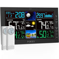 Weather Station Wireless Indoor Outdoor, Indoor Outdoor Thermometer Wireless, Home Atomic Clock Weather Stations, Temperature Humidity Barometer Inside Outside Thermometers, Black with 2 Sensors by FOKEYDIRECT