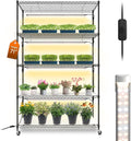 Bstrip Plant Shelf with Grow Light, 5 Tier Large Tall Plant Stand with 3FT T8 120W Grow Light for Indoor Plants, Full Spectrum LED Plant Light with wheel for Seedling, (47.2" Lx17.8 Wx71 H) by Bstrip