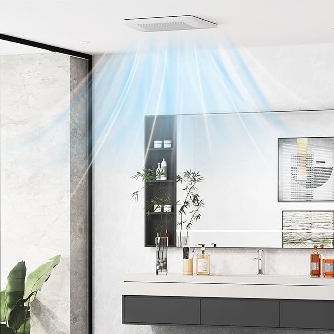 COSTWAY Bathroom Exhaust Fan, 50/80/110 CFM Ceiling Mount Exhaust Ventilation Fan w/Pick-A-Flow, Energy Star Bath Vent Fan w/Metal Housing, 4 Inches Duct, 0.3/0.8/1.5 Sones Quiet Operation, White - Image 9