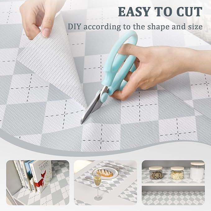 Shelf Liner for Kitchen Cabinets 24" x 120" Non-Adhesive Non-Slip Drawer Liners for Dresser, Waterproof Washable Paper, Durable Protector Mat for Pantry Shelves Cupboards, Light Grey - Image 4