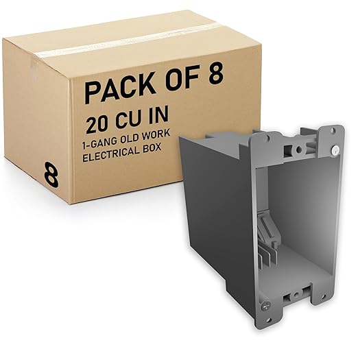 (8 Pack) Airmont Products 20 Cu in Deep Old Work Electrical Box, 1-Gang Non-Metallic PVC Outlet Box for Drywall, Remodel Electrical Box with Built-in NM Cable Clamps, Grey PVC Old Work Outlet Box by AirmontProducts