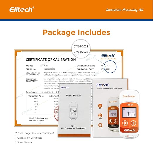 Elitech RC-5+Digital PDF USB Temperature Data Logger Reusable Recorder Refrigerator Thermometer 32000 Points High Accuracy - Image 9
