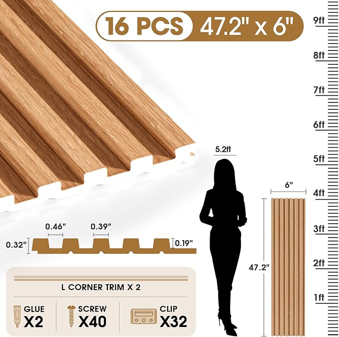 47.2 * 6 16-Pack WPC Solid Interlocking Grille,Teak - Image 2