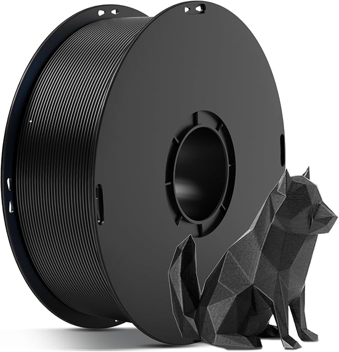 ANYCUBIC Silk Filament, Metal-Like PLA Shiny Clog-Free 3D Printer Filament Metallic PLA 1.75mm Dimensional Accuracy +/- 0.02mm, 1KG Spool (2.2 lbs), Metal Black by ANYCUBIC