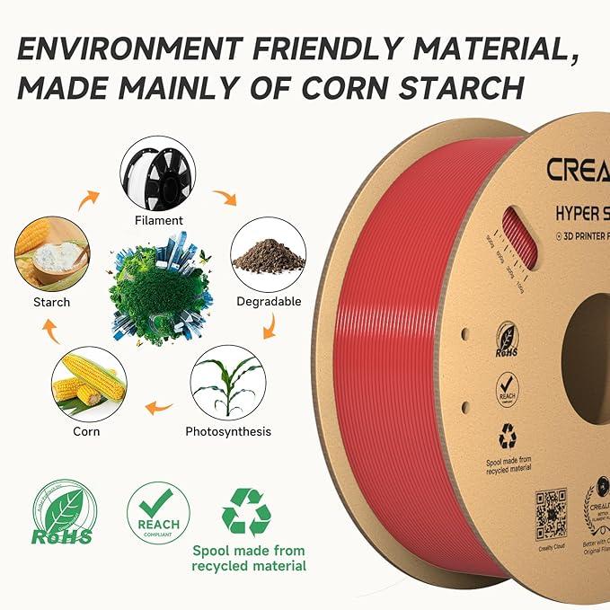 Official Creality Hyper PLA Filament 1.75mm Blue & Red 2KG, 30-600mm/s High Speed PLA Rapid 3D Printer Filament, 2 Pack 1kg Spool(2.2lbs), Dimensional Accuracy +/-0.02mm, Fit Most FDM 3D Printers - Image 7