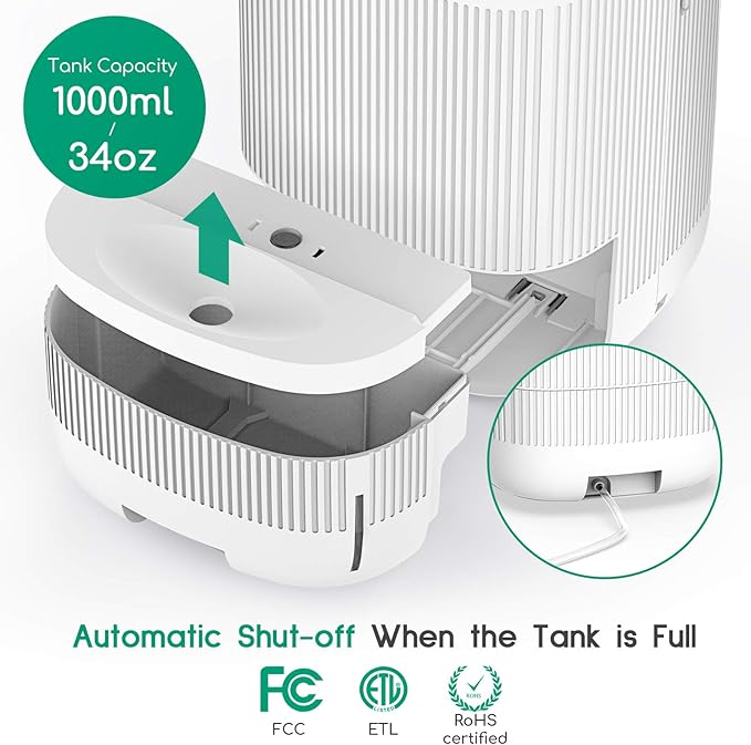 Afloia Air Purifier and Dehumidifier in 1, Air Purifier with Efficient Filter, Small Dehumidifier Combined with Air Cleaner, Remove Pet Odors Dust Smoke for Home, Bedroom, Bathroom - Image 6