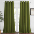 NICETOWN Blackout Room Darkening Window Curtain - Thermal Insulated Solid Grommet Blackout Patio Door Curtain/Drape for Living Room (Olive Green, 1 Panel, 52 by 95-inch) by NICETOWN