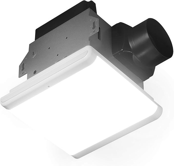 Homewerks 7146-80-MS Bathroom Fan Integrated Dimmable LED Light Humidity Sensor Exhaust Ventilation 1.5 Sones 80 CFM, Smart Motion White by HomewerksWorldwide