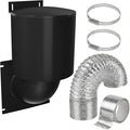 Dryer Vent Kit (Black) – 4 Inch Exterior Dryer Vent Cover with 3FT Vent Hose, 2 Hose Clamps, Tape & Screws | Energy Saving & Pest Resistant by Raeflow