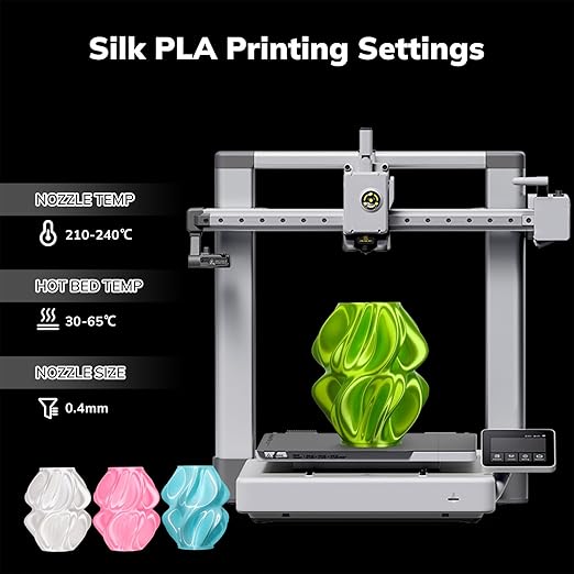 AMOLEN PLA 3D Printer Filament,PLA Filament 1.75mm,Silk Filament Bundle,White,Sakura Pink,Neon Green,Baby Blue, 3D Printing Filament Bundle, 200gX 4 Spools - Image 3
