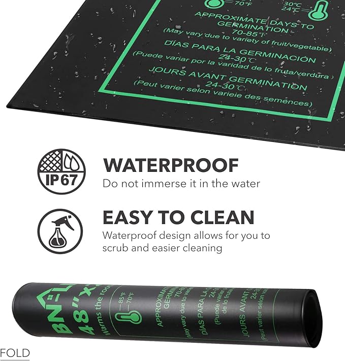 BN-LINK Seedling Heat Mat Heating Pad 48" x 20.75" with Digital Thermostat Controller Combo Set Waterproof for Indoor Seed Starting and Plant Germination - Image 5