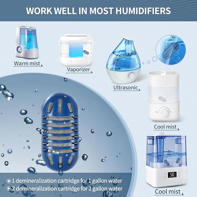 Demineralization Cartridge for Humidifier Compatible with HoMedics Total-Comfort Ultrasonic Humidifier: 20- Pack Demineralizer Tablets Filter Replacement for Water Decalcification, Remove Odor - Image 3