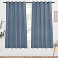 NICETOWN Blackout Drapery Door Curtain for Bedroom - Grommet Window Treatment Thermal Insulated Solid Vertical Drape for Doorway (Stone Blue, 1 Piece, 66 by 66 Inch) by NICETOWN