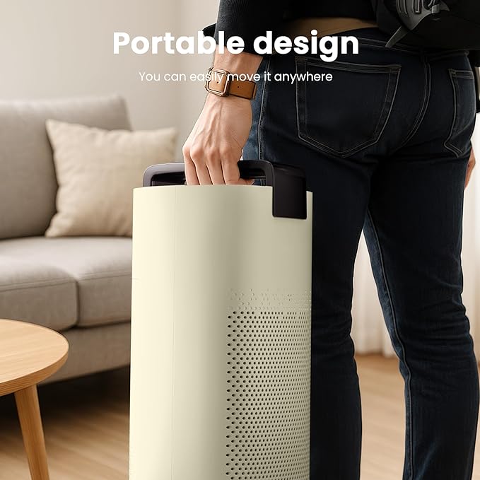 Air Purifiers for Home Large Room Up to 3600 Ft² with PM 2.5 Air Laser Sensor, HEPA 4-in-1 Filter for Airborne Particles, Sleep Mode for Allergies, Pet Hair in Bedroom, MR7566-WF, Ivory, 1Pack+3Modes - Image 8