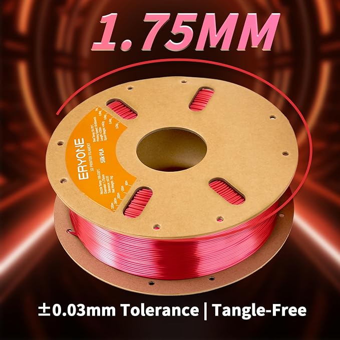 ERYONE Silk PLA Filament for 3D Printer, 1.75mm +/- 0.03mm, 1kg (2.1LBS)/Spool, Silk Metallic Fuchsia - Image 4
